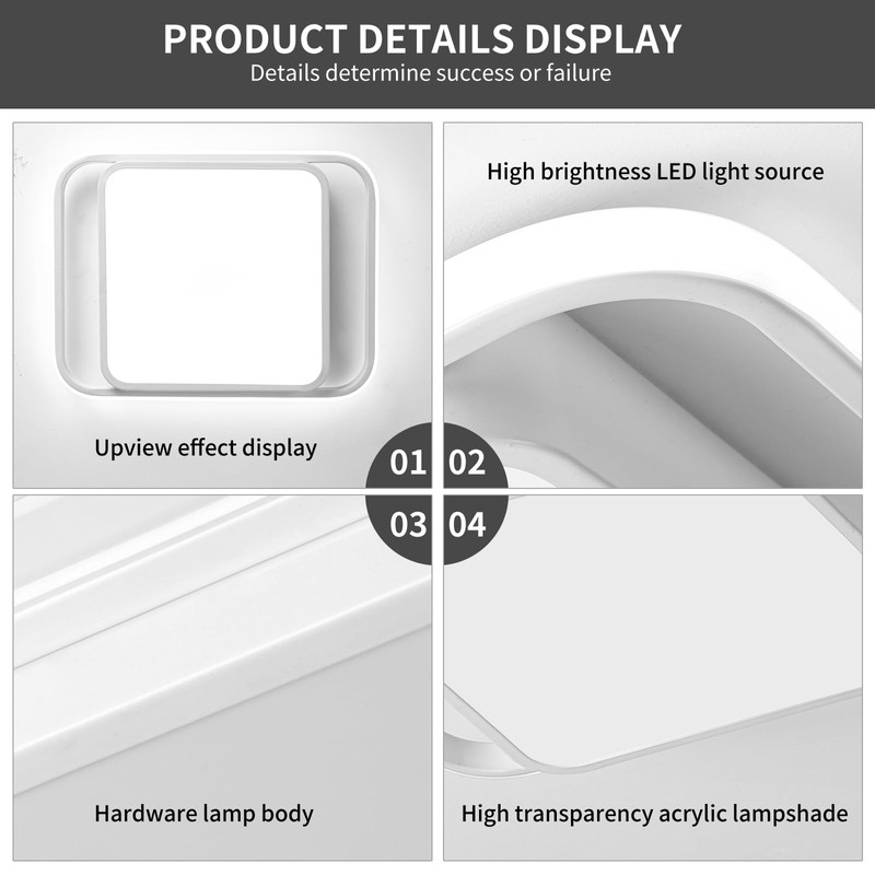 Naroume LED Ceiling Light Flush Mount 38W,White Kitchen Light Fixture