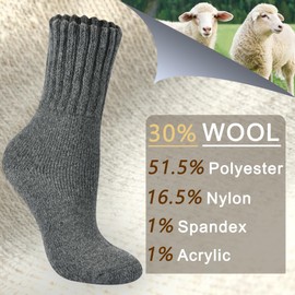 Boot Socks for Women Thermal Warm Socks for Men Winter Thick Hiking Crew Socks Women 5-10 Youth 5 Pairs (Dark Set)