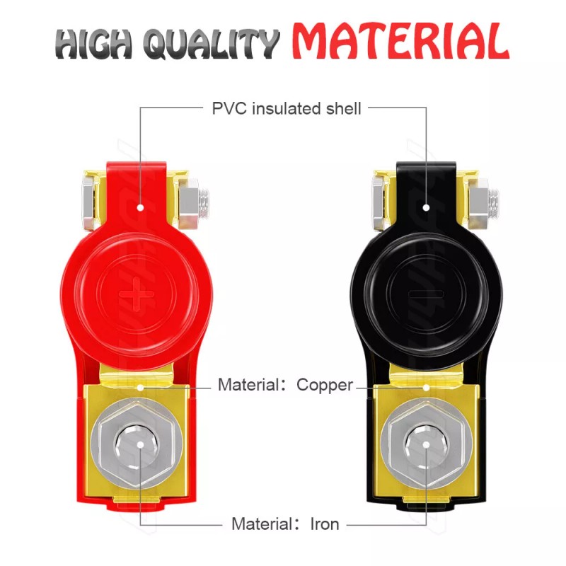 CHUSYYRAY 2 Car Battery Terminal Connector Positive Negative Post Heavy