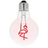 Festive Living LED Flamingo Decorative Filament Light Bulb, G80 Globe,