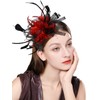 ELLYDOOR Mesh Fascinators for Women Sinamay Derby Headband Wedding Tea
