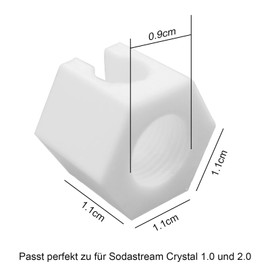 NIYATA Pack of 2 Replacement Parts for Sodastream, Replacement Nut Replacement Part Union Nut, Replacement Nut Suitable for Sodastream Crystal 1.0 and 2.0 (White)