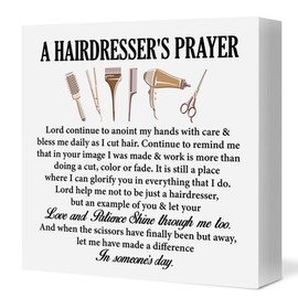 Christian Hair Salon Decor Hairdresser Wood Sign Hairdressers Prayer Wooden Box Sign Gifts for Hair Stylist Hairstylist Women