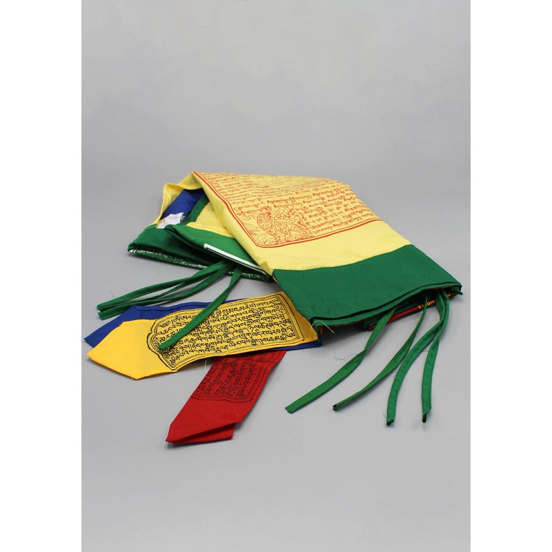 Vertical Mixed Deities Color Print Tibetan Prayer Flags