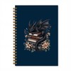 DOFQZ Black Fantasy Book Dragon Reading Spiral Notebook Writing Journal