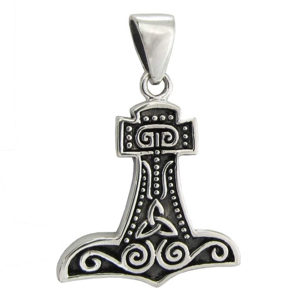 Moonlight Mysteries Sterling Silver Norse Thor's Hammer Mjolnir Pendant -