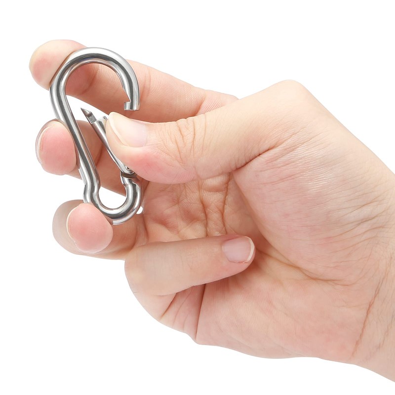 sprookber Carabiner Clips - 304 Stainless Steel Spring Snap Hook