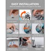 Toilet Seat Resin Elongated Silver Glitter Slow Quiet-Close Heavy Duty