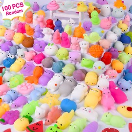 100 piezas de juguetes esponjosos Kawaii, juguetes blandos Mochi para niños, recuerdos de fiesta, minijuguetes blandos para aliviar el estrés, juguetes para juguetear para premios en el aula