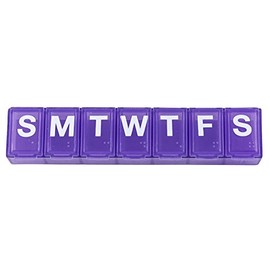 Ezy Dose 7-Day Classic Pill Reminder - Small, 4.5" x 0.75" x 0.5", Colors Vary, 2-Pack