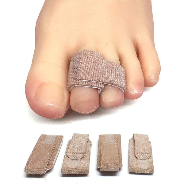 ZenToes Broken Toe Wraps 4 Pack Cushioned Bandages Hammer Toe Separator Splints