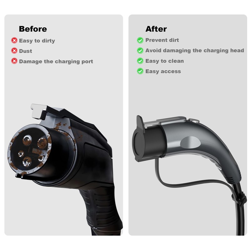 H3JANG Adjustable Zip Tie J1772 EV Charger Plug Cover -