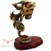 Solid Brass Amber Figurine of GoldFish Veiltail fish Totem talisman