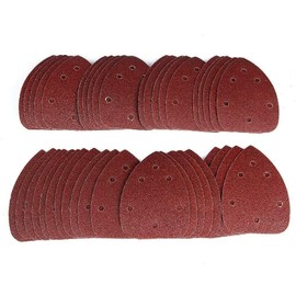 TOOLSTAR Mouse Sanding Pads 140x140x98mm 6 Hole 400 Grit Triangle Sandpaper Sanding Sheets Black and Decker Hand Sander All Grits (Pack of 10)