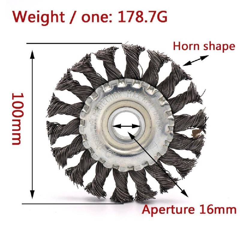 Twist Knot Wire Wheel 125mm x 22mm Round Angle Grinder