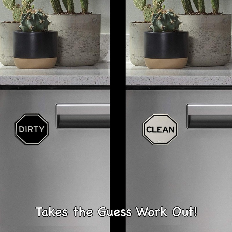 Geometric Black & White Clean Dirty Soft Premium Dishwasher Magnet