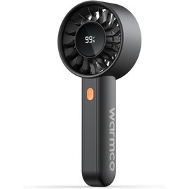 Warmco Portable Handheld Turbo Fan 5000mAh Rechargeable Mini Fan, 4 Speed LED Display Desk Fan for Travel Makeup Office and Summer