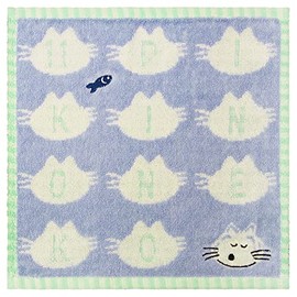 Hayashi PL456200 Towel Handkerchief, Approx. 9.8 x 9.8 inches (25 x 25 cm), 11 Piki Cats, Alphabet, Blue