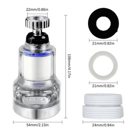 VIPMOON Faucet Aerator, 360 Degree Rotatable Limescale Filter Faucet with 3 Modes Adjustable Aerator Faucet Saving Water for Kitchen Bathroom