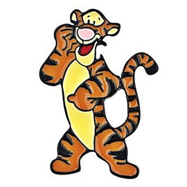 Winnie Cartoon Pooh Tigger 1 Inch Tall Metal Enamel Pin