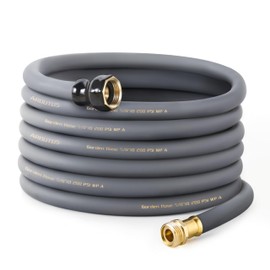 Garden Hose 5/8" x 50ft - No-Kink Flexible Water Hose 600 PSI Burst Pressure, Lightweight & Durable for Yard, Car Wash, Pets Gray