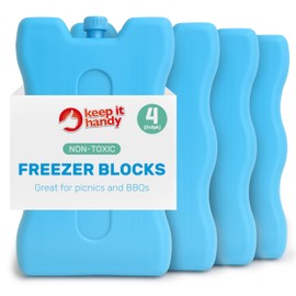 SOL 4pk Freezer Blocks for Cool Bags – Reusable Ice Packs for Cool Boxes, Lunch Bags and Food Containers – Compact and Lightweight – Ideal for Picnics, Camping, Travel, School or Work Use