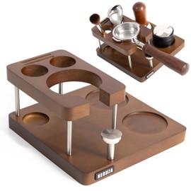 NEOUZA Espresso Tamper Organizer Station for 51/53/58mm Tamper Distributor Portafilter, Wood Taming Station,Portafilter Holder, Tamping Mat (51mm)