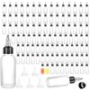 100 Pcs 2 oz Bottles Plastic Squeeze Condiment Travel Hair