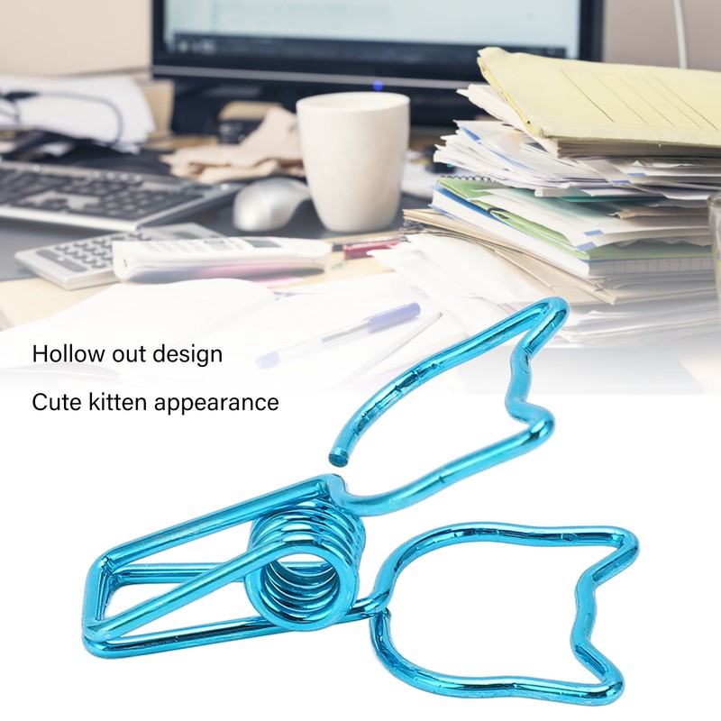 100Pcs Cat Binder Clamps Cute Kitten Shape Strong Clamping Durable
