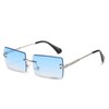 OSAGAMA Fashion Sunglasses Small Rectangular Rimless Glasses for Men and