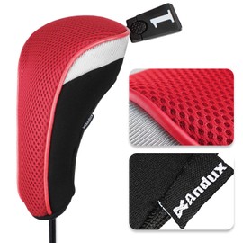 Andux Golf 460cc Drivers Club Head Covers Short Neck Red