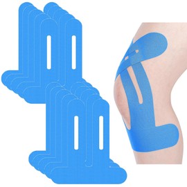 Huotflame Kinesiotape Knie Precut 10 Stück – Elastisches Sportband für Knieschmerzen, Wasserfestes & Hautfreundliches Kinesiologie Tape – Vorgeschnittenes Physio Tape für Laufen, Fußball, Fitness