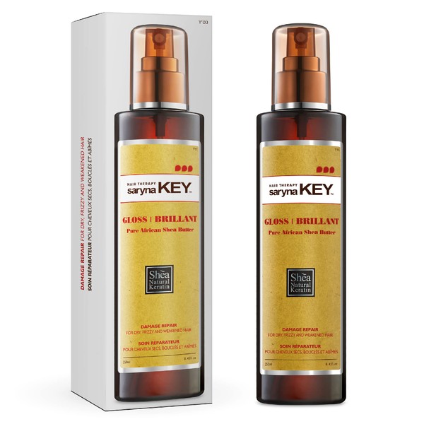 Saryna Key Damage Repair Spray Gloss - Shea Butter rich in vitamins A, E and F, amino acids and keratin ensures hair becomes silkily-soft, flexible and radiant