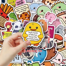 50PCS Emotional Support Stickers, Affirmation Cute Animal Stickers