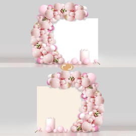 Square Backdrop Cover,6.6x4 FT Double Color Square Backdrop Stand Cover,Square Spandex Arch Backdrop Cover for Wedding Birthday Parties Graduation Parties and Home Decor (White+Cream, 6.6 * 4)