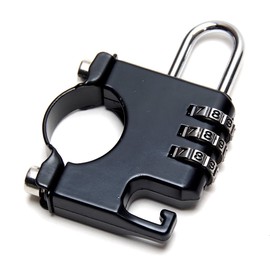 GoodsLand GD-NWDLOCK-BK Helmet Holder, Motorcycle, Dial Lock, Anti-Theft, Diameter 0.9 - 1.0 inches (22 - 26 mm), Anti-theft