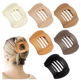TIME&TRAVE-4 pinzas para el pelo cuadradas grandes y planas para mujer: pinzas para el pelo con sujeción fuerte y pinzas tipo cocodrilo para cabello g