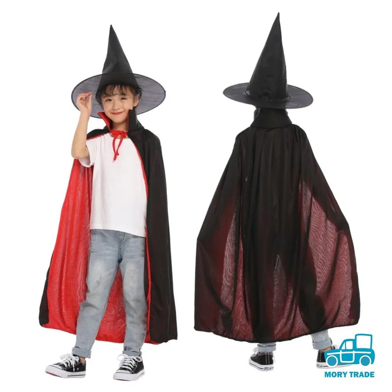 morytrade Cloak Cosplay Black Red Halloween Party Costume Dracula Gothic