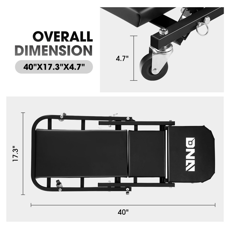 DNA MOTORING 40 Inches Folding 2 in 1 Rolling Z
