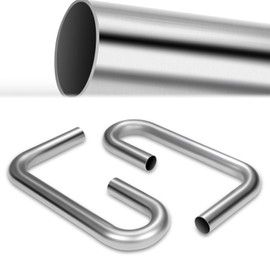 Universal 2.0 Inch Exhaust Pipe Tubing Custom 90 Degree and U-Bend with Flared End Mild Steel Mandrel Bent Fit for Performance Exhaust Fabrication