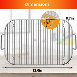 Stainless Steel Woodfire Outdoor Indoor Woodfire Grill Stand for Ninja OG701 OG751 Woodfire 7 IN 1 Grill & Smoker and other Wood fire Electric Air Fryer Accessories, Dishwasher Safe