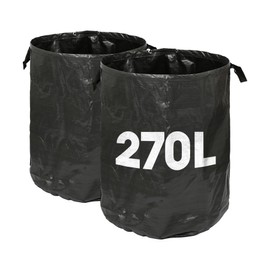 Harbour Housewares Garden Waste Bags with Handles - 270L x 2 Heavy Duty Garden Bag, Collapsible Recycling Green Bags Reusable Gardening Waste Sacks for Grass, Weeds, Compost, Leaves, Debris