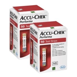 Paquete 100 Tiras Reactivas Accu - Chek Performa Glucómetro