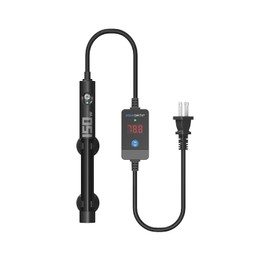 AQUASMITH Aquarium Heater,50w/100w/150w/200w/300w/500w Submersible Fish Tank Heater,External LED Controller, with Over-Temperature Protection and Automatic Power-Off When Leaving Water for.