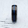 100S JEWELRY Gunmetal Tungsten Ring For Men Koa Wood Blue