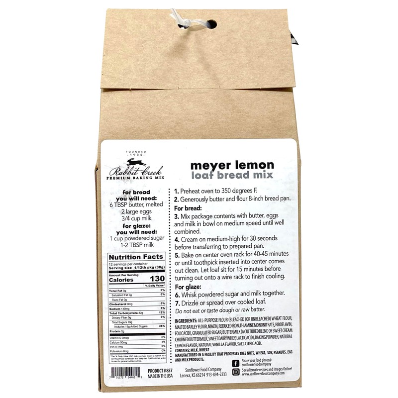 Rabbit Creek Meyer Lemon Loaf Mix – Easy To Make