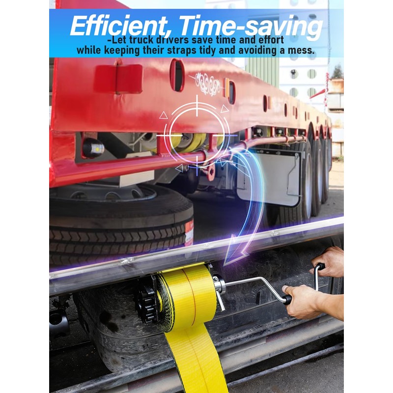 Quality Life Heavy Duty Winch Strap Winder for Flatbed Trailer,