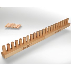 SRYBLT 2-Pack DIY Chunky Knit Blanket Loom, 30.2-inch Long Beech Wood Base with Solid Wood Pegs, Stackable for Portability, Expandable Connections, and Clear Coating