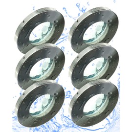 Trango Set of 6 6729IP65-062-AK recessed spotlights IP65 brushed stainless steel bathroom lights, recessed spotlights, ceiling light including 6x GU10 socket for bathroom, outdoor, damp room without