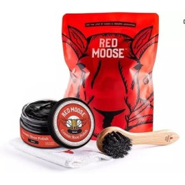 RED MOOSE 3pc Easy Black Shoe/Boot Cleaning Kit – Polish, Brush, Cloth